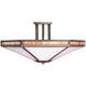 Etoile 4 Light 21 inch Antique Brass Semi-Flush Mount Ceiling Light in Gold White Iridescent and White Opalescent
